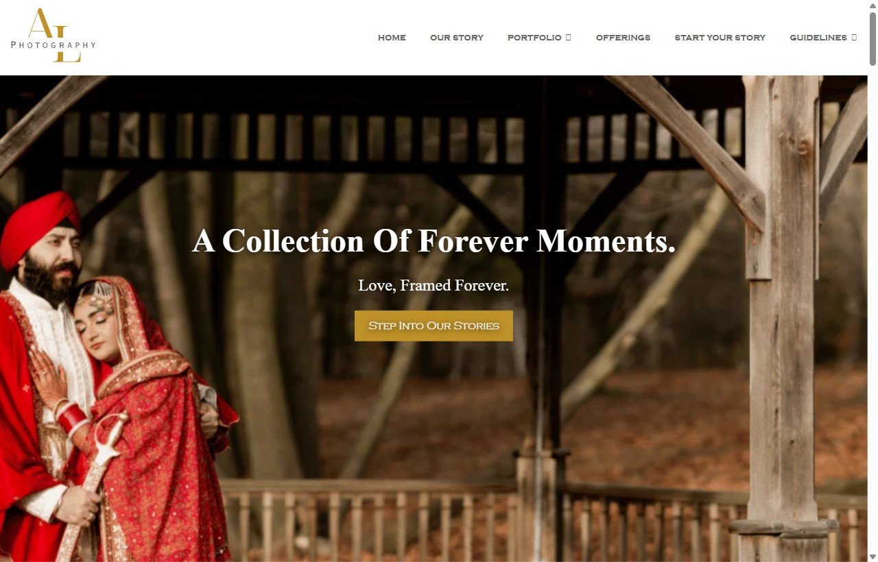 Alabana Photography Luxury Wedding Studio Website Design